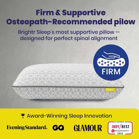 Brightr Eclipse Memory Foam Pillow with firm support for side sleepers and optimal spinal alignment