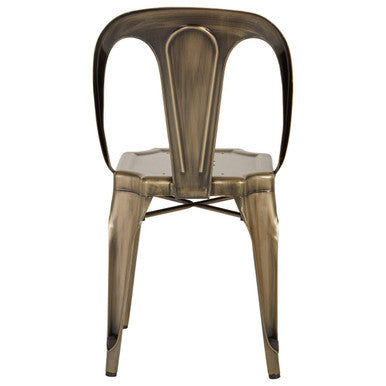 Orsina Metal Chair with a sleek design and vintage finish ideal for dining spaces