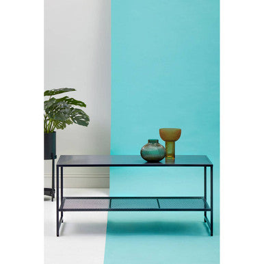 Orsina Metal Coffee Table with Stylish Mesh Shelf Orsina