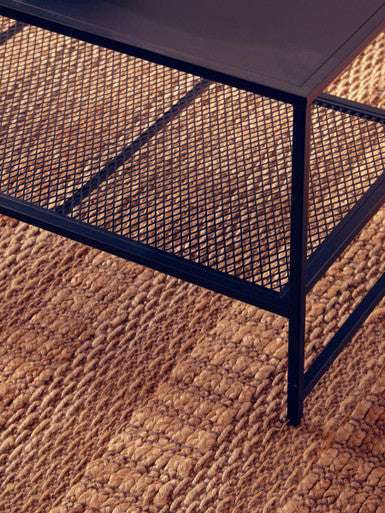 Orsina Metal Coffee Table with Stylish Mesh Shelf Orsina