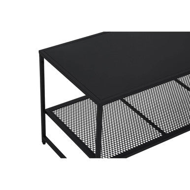 Orsina Metal Coffee Table with Stylish Mesh Shelf Orsina