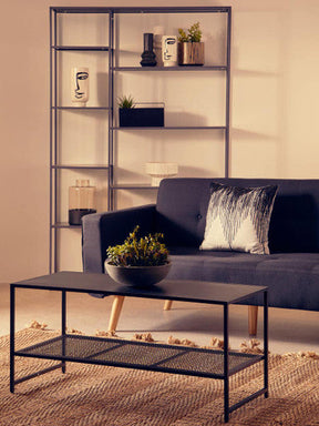 Orsina Metal Coffee Table with Stylish Mesh Shelf Orsina