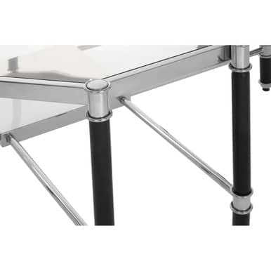Allessi Silver Metal Coffee Table with Black Legs Orsina