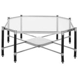 Allessi Silver Metal Coffee Table with Black Legs Orsina