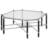Allessi Silver Metal Coffee Table with Black Legs Orsina