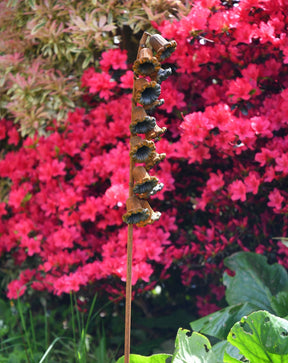 Handcrafted Metal Flower Garden Stake Featuring Unique Petals and Rustic Finish