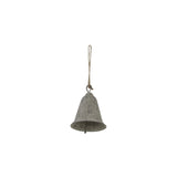 Rustic Metal Hanging Bell decoration with a twine loop for festive Christmas decor