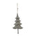 Rustic Metal Hanging Tree Decoration in Grey for Christmas Baubles or Home Decor