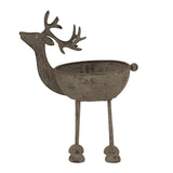 Metal Reindeer Bowl in Rustic Finish, Perfect for Christmas Room Decorations and Festive Displays
