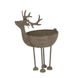 Metal Reindeer Bowl for Christmas room decorations, featuring a stylish rustic design with antlers and a bowl shape