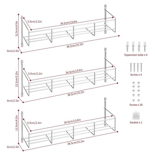 Vinsani Wall-Mounted Spice Rack for Easy Storage Vinsani