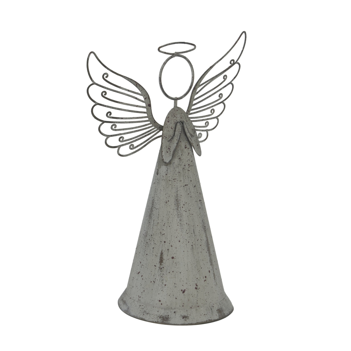 Metal Standing Angel Christmas decoration with intricate wings for festive room decor