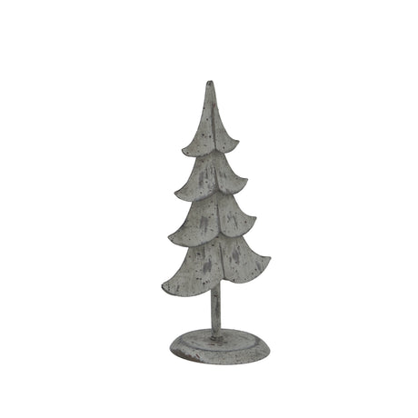 Decorative Metal Standing Tree in vintage grey for charming Christmas room decorations