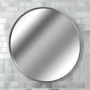 Silver Foil Large Circular Metal Wall Mirror SILVER METAL Shades 4 Seasons