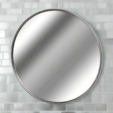 Silver Foil Large Circular Metal Wall Mirror SILVER METAL Shades 4 Seasons