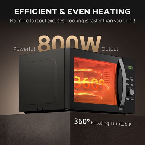 HOMCOM 23L 800W Microwave Oven with Digital Display, Auto Cook, Black HOMCOM