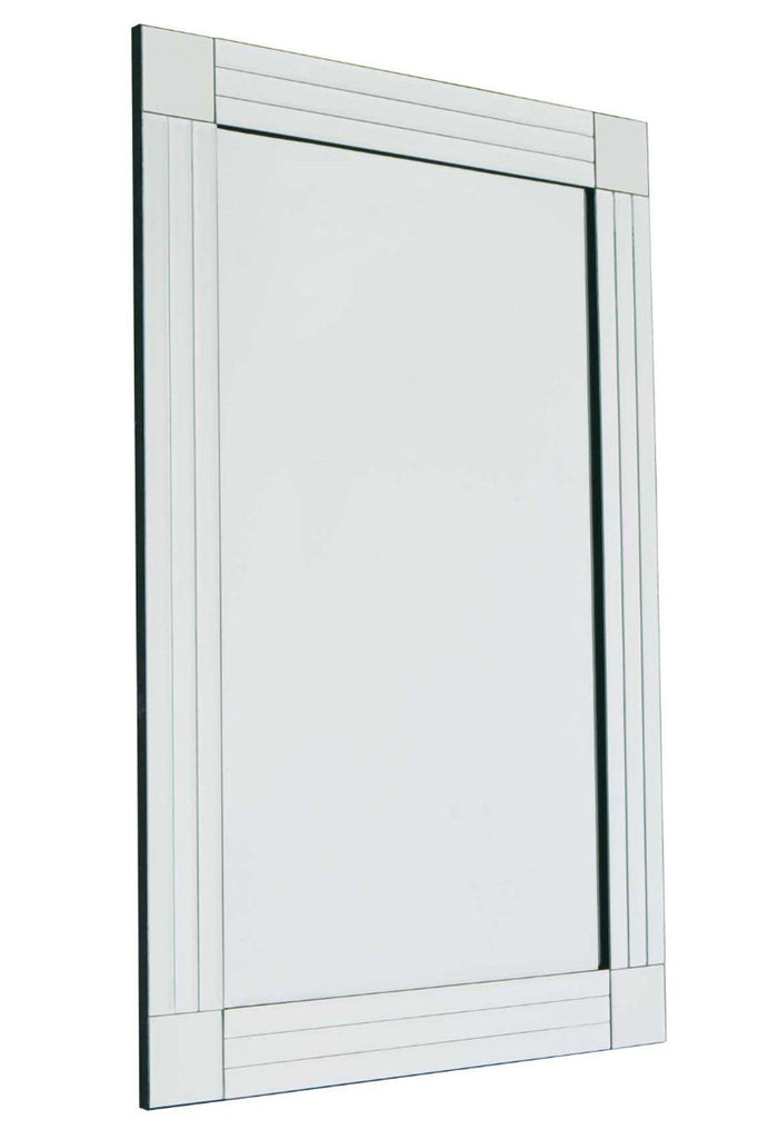 Milton All Glass Bevelled Square Corner Mirror Unbranded