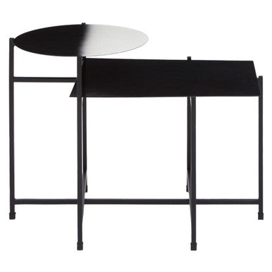 Orsina Black Side Table with Minimalist Design and Two Levels for Modern Living Spaces