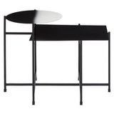 Orsina Black Side Table with Minimalist Design and Two Levels for Modern Living Spaces