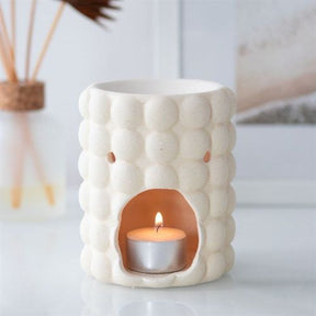 Textured White Ceramic Oil Burner for Home Decor N/A