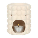 Textured White Ceramic Oil Burner for Home Decor N/A