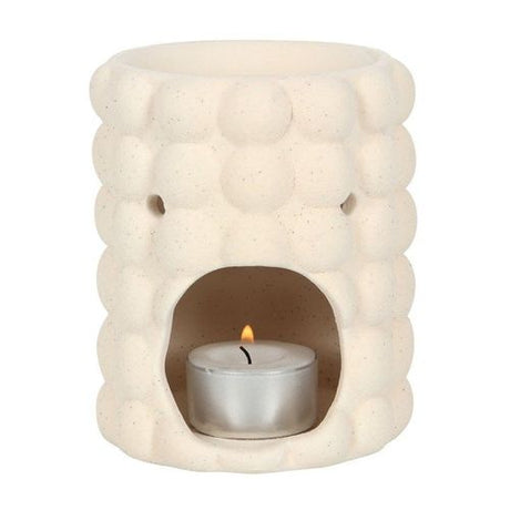 Textured White Ceramic Oil Burner for Home Decor N/A