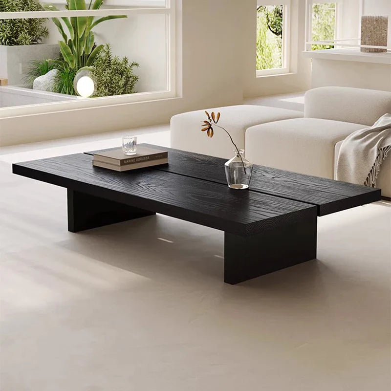 Stylish Nisu Home Coffee Table in Black Wood with a Modern Design for Contemporary Living Rooms