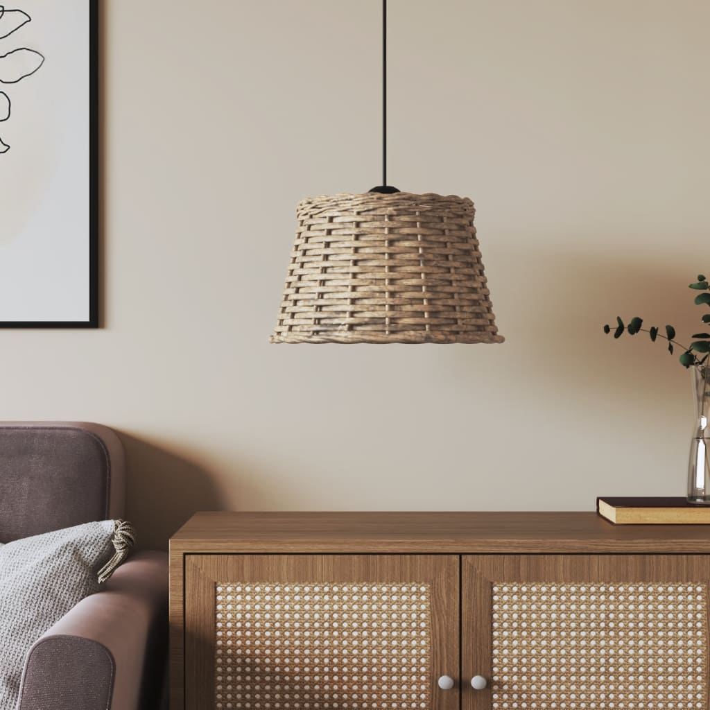 vidaXL Woven Rattan Lampshade Hanging Above a Stylish Sofa in Modern Living Room