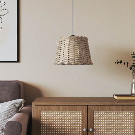 vidaXL woven lampshade pendant light in a modern living room setting above a stylish sofa