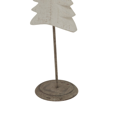 Rustic White Tree On Stand Decoration for Charming Christmas Room Decor