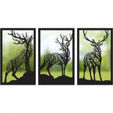 SunCatcher-UK Mirror Panel featuring deer silhouette design in a decorative garden setting