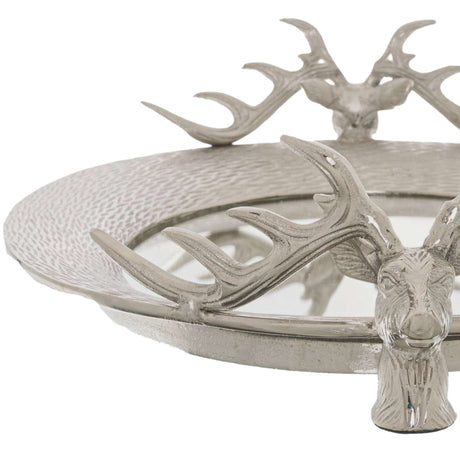 Large Mirrored Tray With Stag Heads Shades 4 Seasons