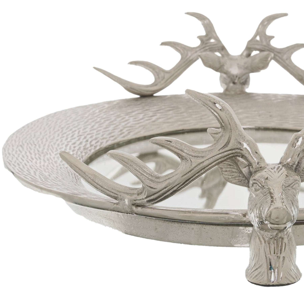 Large Mirrored Tray With Stag Heads Shades 4 Seasons
