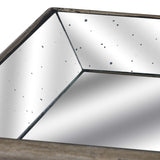 Astor Distressed Mirrored Tray With Wooden Detailing Shades 4 Seasons