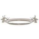 Large Mirrored Tray With Stag Heads SILVER GLASS Shades 4 Seasons