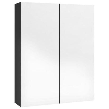 Bathroom Mirror Cabinet 60x15x75 cm MDF Shining Black vidaXL