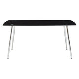 Orsina Stylish Black Dining Table with Sleek Chrome Legs for Modern Homes