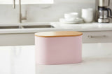Orsina Stylish Pink Bread Bin with Wooden Lid Orsina