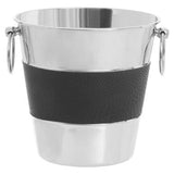 Orsina Stainless Steel Wine Bucket with Black Textured Grip for Stylish Chilling