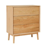 Fishe and Lilly Chest of 3 Drawers in natural wood finish with stylish gold handles