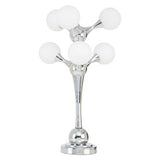 Orsina Modern Chrome Table Lamp with Five White Glass Spheres for Stylish Lighting
