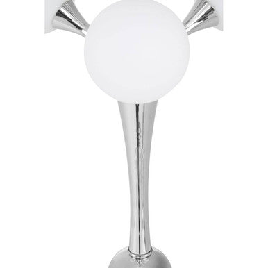 Orsina stylish table lamp with chrome base and frosted glass shade for modern home decor