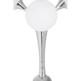 Orsina stylish table lamp with chrome base and frosted glass shade for modern home decor