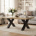 Stylish Shades 4 Seasons Coffee Table with a wooden top and black cross legs, perfect for modern living rooms.