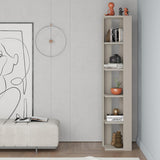 Decortie Corner Bookcase in a Modern Room, Stylishly Displaying Books and Decorative Items