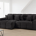 Modern Black Corner Sofa with Plush Cushions and Stylish Design for Comfortable Living Rooms