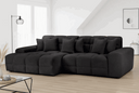 Modern Black Corner Sofa with Plush Cushions and Stylish Design for Comfortable Living Rooms