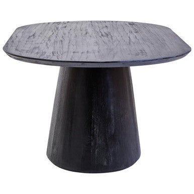 Perdoba Oval Mango Wood Black Finish Dining Table Orsina