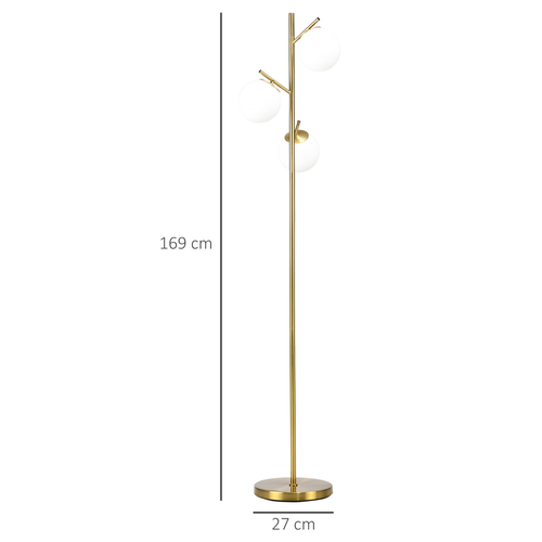 Modern Floor Lamp for Living Room Bedroom, 3 Light Tree Standing Lamp, Gold Unbranded