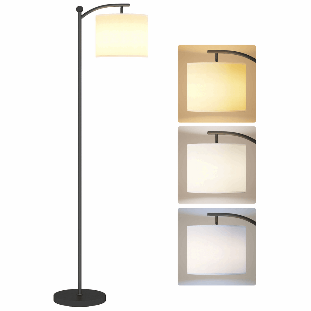 HOMCOM LED Floor Lamp with Dimmable Colours Temperature & Brightness, Black HOMCOM